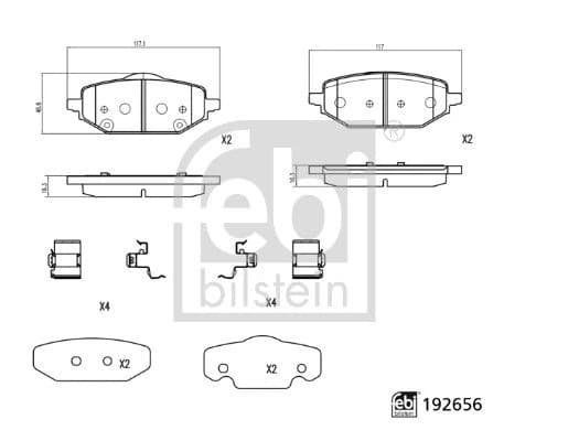 FEBI BILSTEIN Brake Pad Set, disc brake 192656