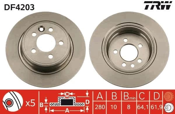 TRW Brake Disc DF4203